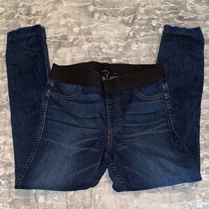 Karen Kane Dark Indigo Jeggings with Black Waistband